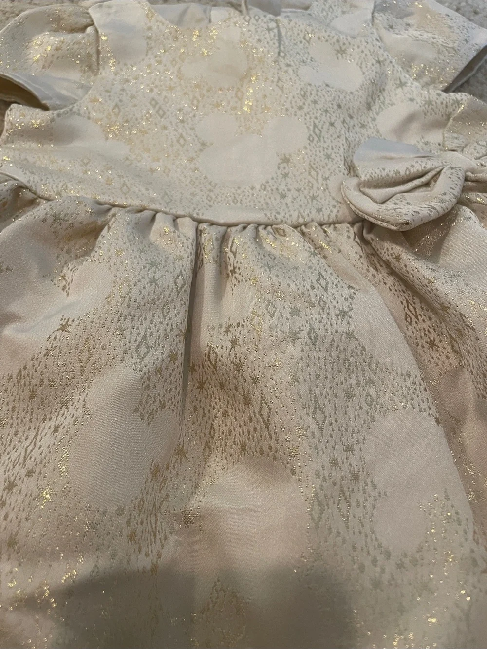 Disney Ivory and Gold Sparkle Formal Dress
